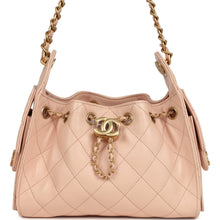 Load image into Gallery viewer, Chanel Mini 25 Hobo Bag Light Pink Caviar Antique Gold Hardware
