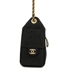 Load image into Gallery viewer, Chanel Mini 25 Hobo Bag Black Washed Denim Antique Gold Hardware