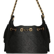 Load image into Gallery viewer, Chanel Mini 25 Hobo Bag Black Washed Denim Antique Gold Hardware
