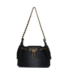 Load image into Gallery viewer, Chanel Mini 25 Hobo Bag Black Washed Denim Antique Gold Hardware