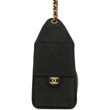 Load image into Gallery viewer, Chanel Small 25 Hobo Bag Black Washed Denim Antique Gold Hardware