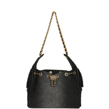 Load image into Gallery viewer, Chanel Small 25 Hobo Bag Black Washed Denim Antique Gold Hardware