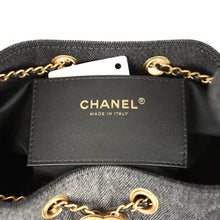 Load image into Gallery viewer, Chanel Small 25 Hobo Bag Black Washed Denim Antique Gold Hardware