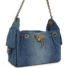Load image into Gallery viewer, Chanel Mini 25 Hobo Bag Blue Washed Denim Antique Gold Hardware
