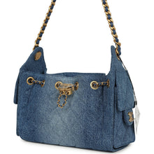 Load image into Gallery viewer, Chanel Mini 25 Hobo Bag Blue Washed Denim Antique Gold Hardware