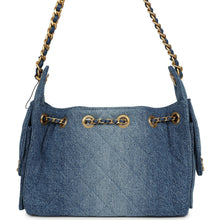Load image into Gallery viewer, Chanel Mini 25 Hobo Bag Blue Washed Denim Antique Gold Hardware