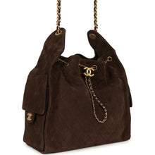 Load image into Gallery viewer, Chanel Medium 25 Hobo Bag Dark Brown Suede Antique Gold Hardware