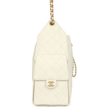 Load image into Gallery viewer, Chanel Medium 25 Hobo Bag White Caviar Antique Gold Hardware