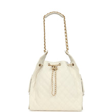 Load image into Gallery viewer, Chanel Medium 25 Hobo Bag White Caviar Antique Gold Hardware