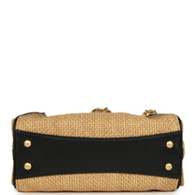 Load image into Gallery viewer, Chanel Mini 25 Hobo Bag Beige Raffia and Black Calfskin Antique Gold Hardware