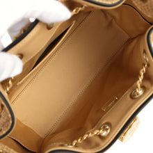 Load image into Gallery viewer, Chanel Mini 25 Hobo Bag Beige Raffia and Black Calfskin Antique Gold Hardware