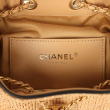 Load image into Gallery viewer, Chanel Mini 25 Hobo Bag Beige Raffia and Black Calfskin Antique Gold Hardware