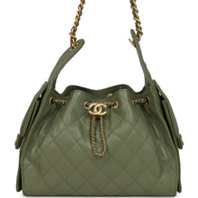 Load image into Gallery viewer, Chanel Small 25 Hobo Bag Green Caviar Antique Gold Hardware