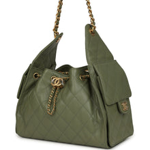 Load image into Gallery viewer, Chanel Small 25 Hobo Bag Green Caviar Antique Gold Hardware