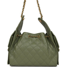 Load image into Gallery viewer, Chanel Small 25 Hobo Bag Green Caviar Antique Gold Hardware