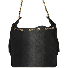 Load image into Gallery viewer, Chanel Medium 25 Hobo Bag Black Washed Denim Antique Gold Hardware