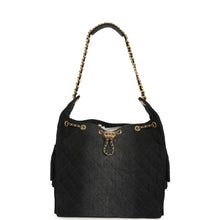 Load image into Gallery viewer, Chanel Medium 25 Hobo Bag Black Washed Denim Antique Gold Hardware