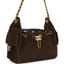 Load image into Gallery viewer, Chanel Mini 25 Hobo Bag Dark Brown Suede Antique Gold Hardware