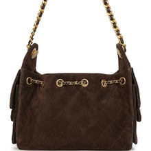 Load image into Gallery viewer, Chanel Mini 25 Hobo Bag Dark Brown Suede Antique Gold Hardware