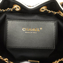 Load image into Gallery viewer, Chanel Small 25 Hobo Bag Black Raffia and White Calfskin Antique Gold Hardware