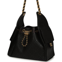 Load image into Gallery viewer, Chanel Small 25 Hobo Bag Black Perforated Calfskin Antique Gold Hardware