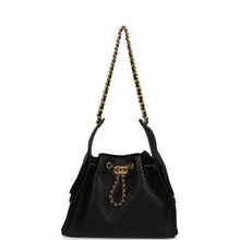 Load image into Gallery viewer, Chanel Small 25 Hobo Bag Black Perforated Calfskin Antique Gold Hardware