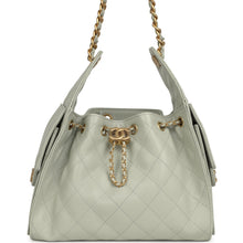 Load image into Gallery viewer, Chanel Small 25 Hobo Bag Light Green Caviar Antique Gold Hardware