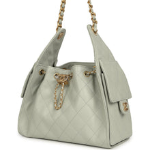 Load image into Gallery viewer, Chanel Small 25 Hobo Bag Light Green Caviar Antique Gold Hardware