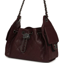 Load image into Gallery viewer, Chanel Mini 25 Hobo Bag Burgundy Caviar Aged Ruthenium Hardware