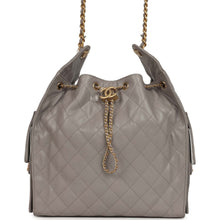 Load image into Gallery viewer, Chanel Medium 25 Hobo Bag Dark Grey Caviar Antique Gold Hardware