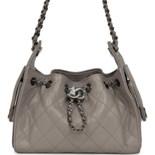 Load image into Gallery viewer, Chanel Mini 25 Hobo Bag Dark Grey Caviar Aged Ruthenium Hardware