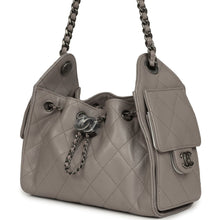 Load image into Gallery viewer, Chanel Mini 25 Hobo Bag Dark Grey Caviar Aged Ruthenium Hardware