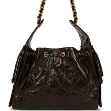 Load image into Gallery viewer, Chanel Small 25 Hobo Bag Khaki Shiny Aged Crumpled Calfskin Antique Gold Hardware