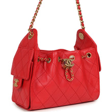 Load image into Gallery viewer, Chanel Mini 25 Hobo Bag Dark Red Caviar Antique Gold Hardware