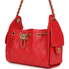 Load image into Gallery viewer, Chanel Mini 25 Hobo Bag Dark Red Caviar Antique Gold Hardware