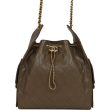 Load image into Gallery viewer, Chanel Medium 25 Hobo Bag Dark Khaki Caviar Antique Gold Hardware