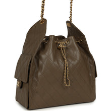 Load image into Gallery viewer, Chanel Medium 25 Hobo Bag Dark Khaki Caviar Antique Gold Hardware