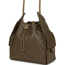 Load image into Gallery viewer, Chanel Medium 25 Hobo Bag Dark Khaki Caviar Antique Gold Hardware
