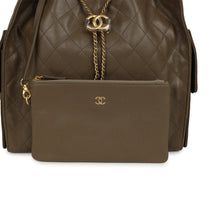 Load image into Gallery viewer, Chanel Medium 25 Hobo Bag Dark Khaki Caviar Antique Gold Hardware