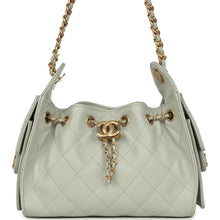 Load image into Gallery viewer, Chanel Mini 25 Hobo Bag Light Green Caviar Antique Gold Hardware