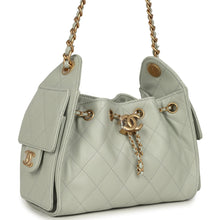 Load image into Gallery viewer, Chanel Mini 25 Hobo Bag Light Green Caviar Antique Gold Hardware