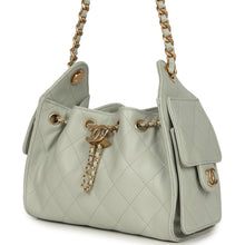 Load image into Gallery viewer, Chanel Mini 25 Hobo Bag Light Green Caviar Antique Gold Hardware