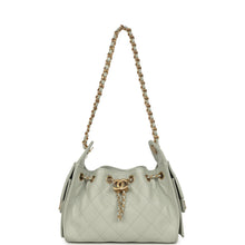 Load image into Gallery viewer, Chanel Mini 25 Hobo Bag Light Green Caviar Antique Gold Hardware