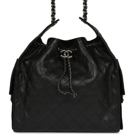 Chanel Medium 25 Hobo Bag Black Caviar Aged Ruthenium Hardware