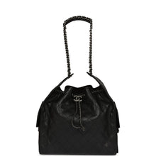 Load image into Gallery viewer, Chanel Medium 25 Hobo Bag Black Caviar Aged Ruthenium Hardware