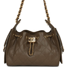 Load image into Gallery viewer, Chanel Mini 25 Hobo Bag Dark Khaki Caviar Antique Gold Hardware
