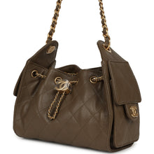 Load image into Gallery viewer, Chanel Mini 25 Hobo Bag Dark Khaki Caviar Antique Gold Hardware