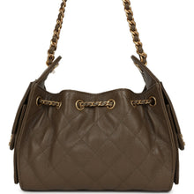 Load image into Gallery viewer, Chanel Mini 25 Hobo Bag Dark Khaki Caviar Antique Gold Hardware