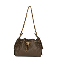 Load image into Gallery viewer, Chanel Mini 25 Hobo Bag Dark Khaki Caviar Antique Gold Hardware