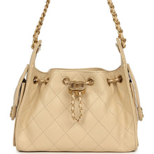Load image into Gallery viewer, Chanel Mini 25 Hobo Bag Light Beige Caviar Antique Gold Hardware